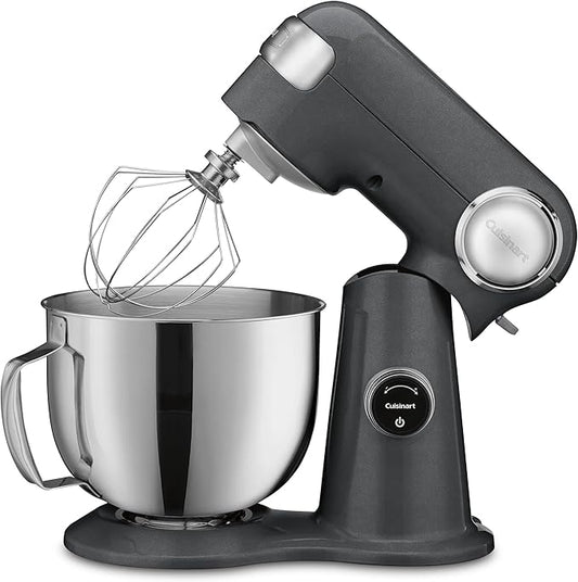 Cuisinart SMD-50GPH Precision Pro 5.5-Quart Digital Stand Mixer with 12-Speeds, 3 Preprogrammed Food Prep Settings, Mixing Bowl, Whisk, Flat Mixing Paddle, Dough Hook, and Splash Guard, Graphite