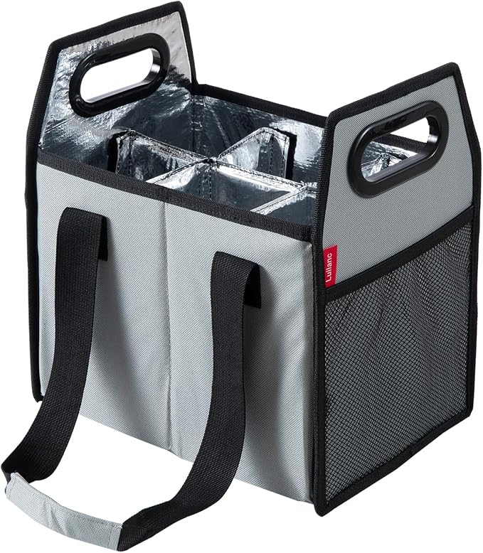 Collapsible 6 Bottle Wine Carrier Storage Box Reusable Portable Wine Bottle Carrier Case for Tote Bag, Moving, Vacation Bottle Caddy, Grocery Shopping, Wine Tasting Accessory
