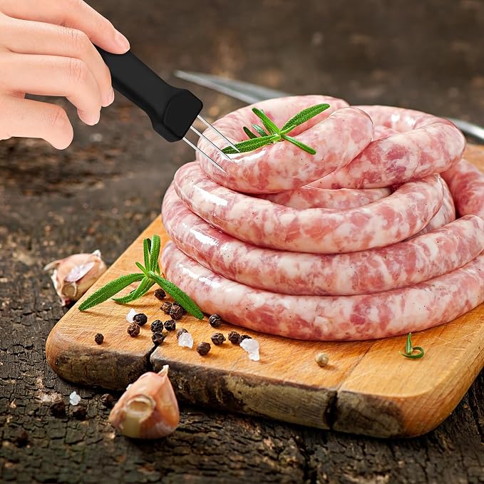 3-Prong Sausage Pricker, Stainless Steel, 5.5" | Air Release Tool for Casings