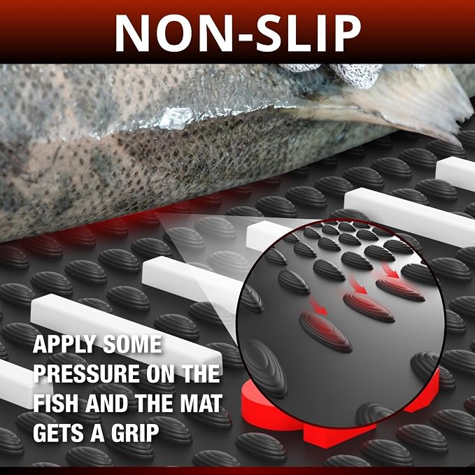 Fish Fillet Mat with Fish Cutting Board, Extra Large 33"x15.75", Portable & Grippy Fish Cleaning Mat - Durable & Easy to Clean, Rollable Fish Fillet Board