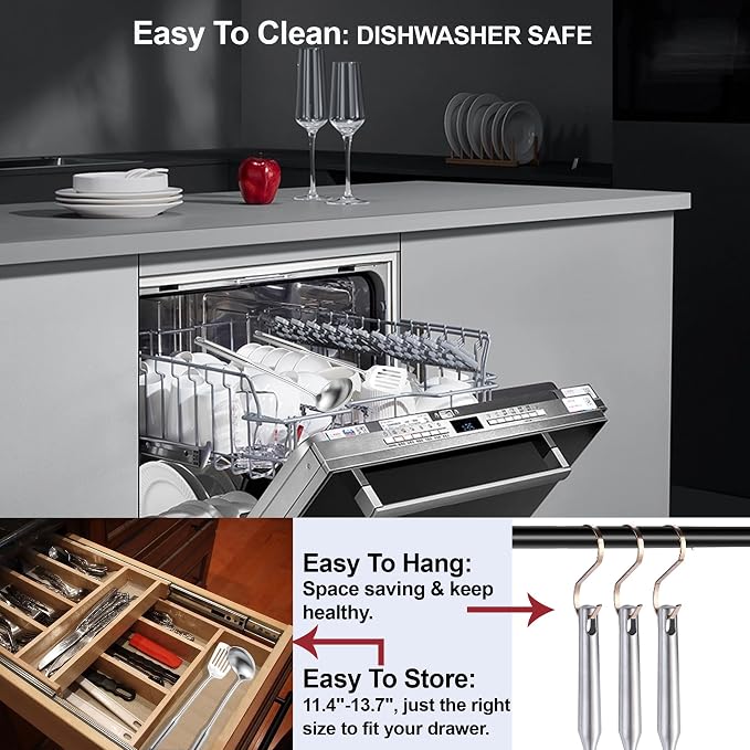 Stainless Steel Kitchen Utensils 13 PCS All Metal Set for Cooking | Food-grade 304;Dishwasher Safe;Made To Last;Meets All Needs;Great Choice for Gifts