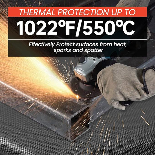 2 Pack Welding Blanket, 4x6ft Silicone Coated Fiberglass Insulation Blanket with Brass Grommets, Welding Curtain for Industrial Welding Cutting, Multi-use Fireproof Blanket for Smoker Grill