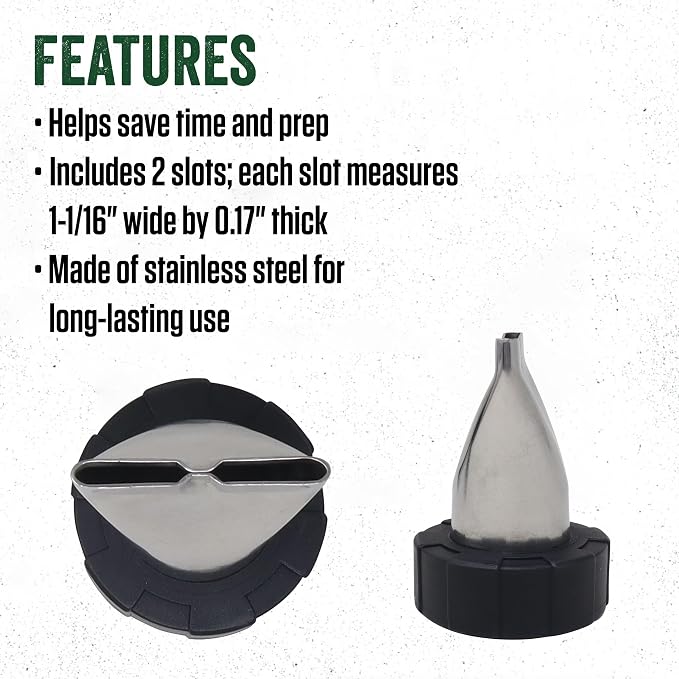LEM Products Jerky Cannon and Gun Double Jerky Nozzle, 2 Jerky Slots, Stainless Steel