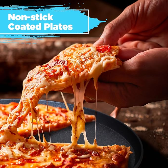 Courant Countertop Pizza Maker 12 inch Pizzas Machine, Newly improved Cool-touch Handle Non-Stick plates Pizza oven & Calzone Maker, Electric Oven for Home or School, 12” Indoor Grill/Griddle, Black