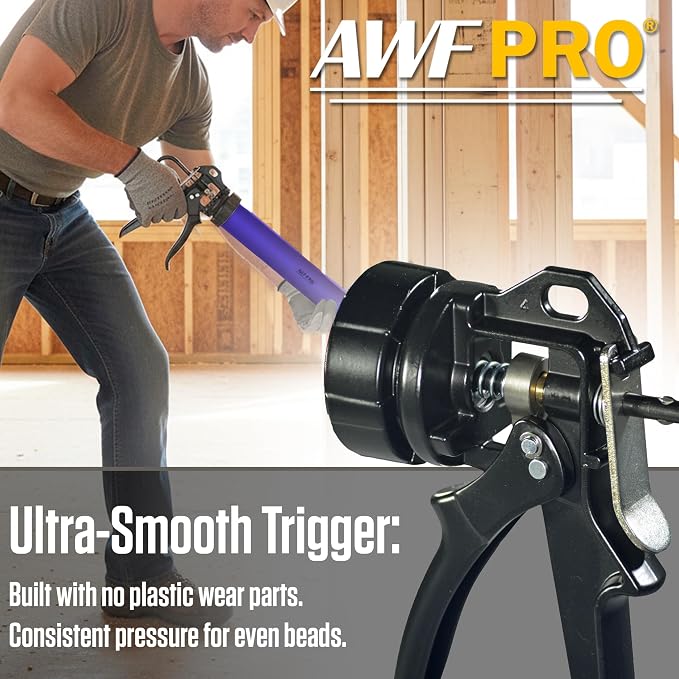 AWF PRO Sausage Caulking Gun 20 oz, 12:1 Thrust Ratio, Pack of 6 | 20 oz Foil Pack and 10 oz Cartridge Convertible, Aluminum Barrel, Includes 3 Tips