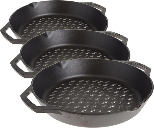 Lodge 12" Cast Iron Dual Handle Grill Basket (Pack of 3)