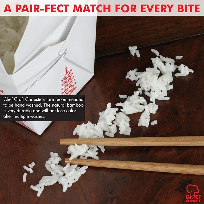 Chef Craft Select Bamboo Chopsticks 4 piece set, Natural