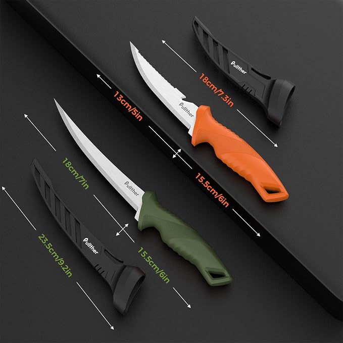 7 In Fillet Knife,5 In Stainless Steel Fishing Bait Knife | Fishing Bait Knife with Non-Slip Handle,Fishing Gear Set with Protective Sheath