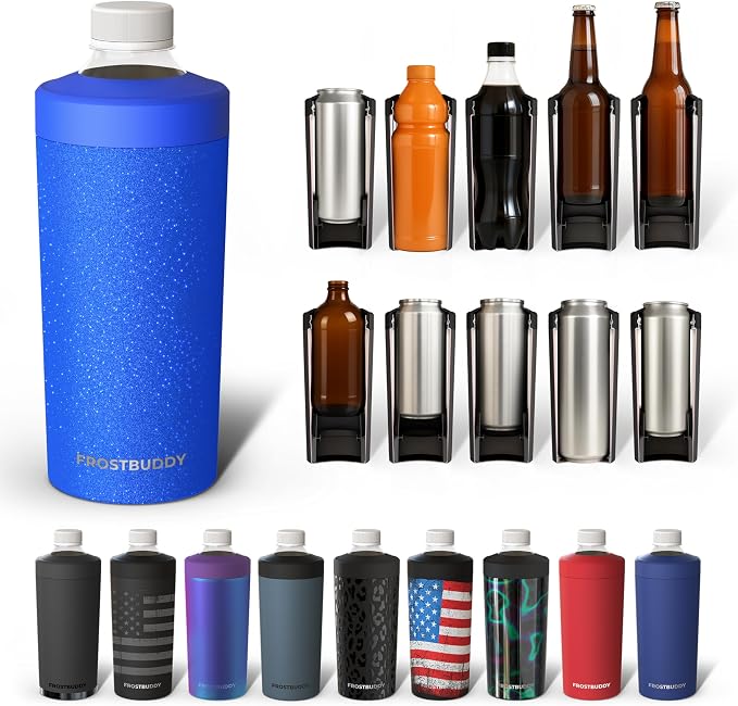 Frost Buddy XL Can Cooler - Fits 12-24 oz Cans (Royal Glitz) | Keeps drinks chilled 12+ hrs | No sweat, no condensation | Fits slim & standard cans | Durable, portable design
