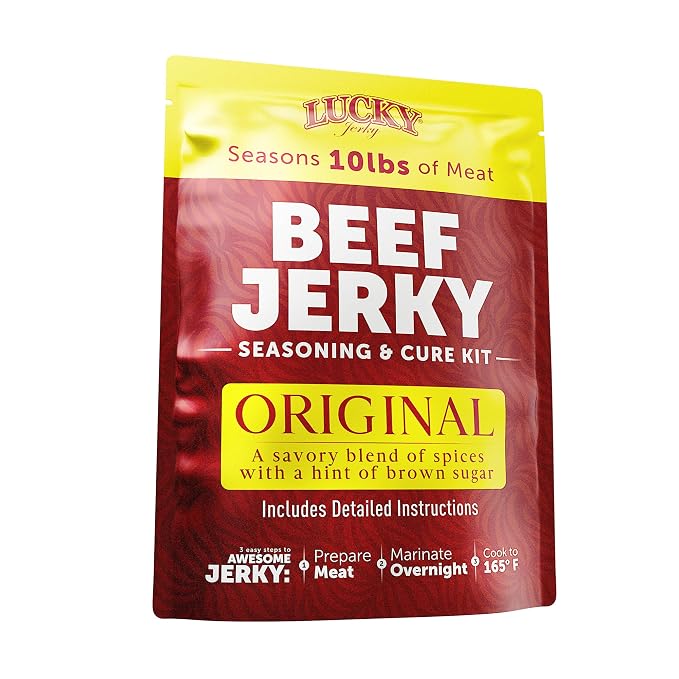 Lucky Jerky Original DIY Beef Jerky Seasoning and Cure Kit, 6 Oz | Make Your Own Original Beef Jerky at Home, Savory Classic Flavor, Seasons 10 lbs of Meat