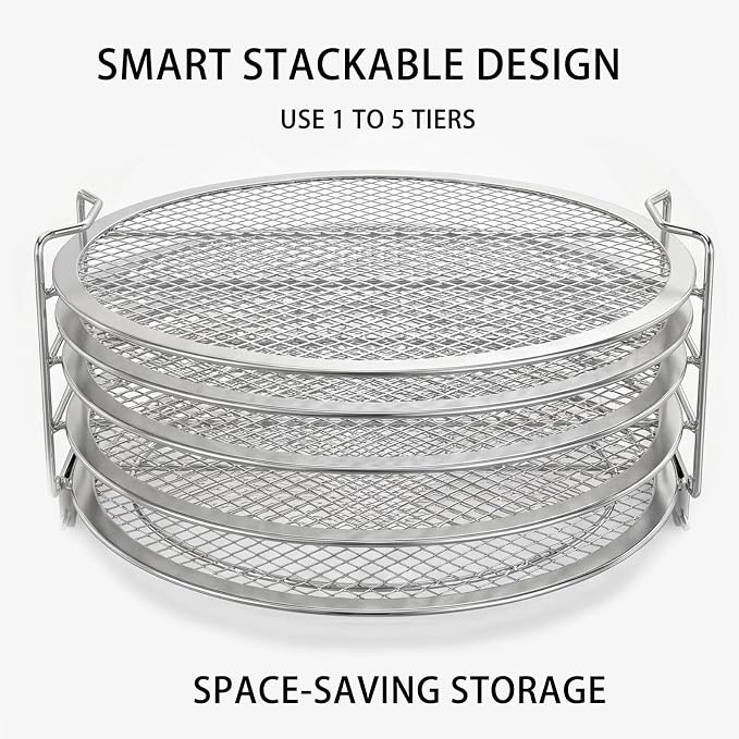 Dehydrator Rack Stainless Steel Stand Accessories Compatible with Ninja Foodi Pressure Cooker and Air Fryer 6.5 and 8 Quart, Instant Pot Air Fryer 8 Qt