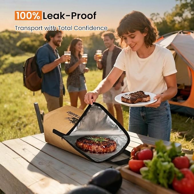 21in BBQ Blanket for Resting Meat, Insulated Meat Resting Bag with Wide Mouth, Ideal for Brisket, Pork Shoulder & Turkey, Smoker Accessories, BBQ Gifts for Men, Dad & Husband