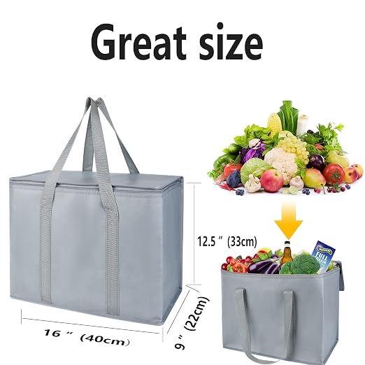 musbus 2 pk Insulated Car Organizer - Collapsible, Multi-Compartment Automotive SUV Trunk Organizer for Storage w/Adjustable Straps - Truck & Car Accessories for Women and Men Grey, gyay
