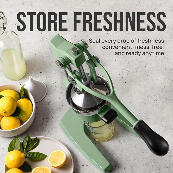Zulay Kitchen Cast Iron Juicer - Heavy Duty Manual Juicer with Detachable Strainers for Easy Cleaning, Orange Juice Press for Citrus Fruits, Perfect for Bartenders, Juice Lovers & Health Enthusiasts
