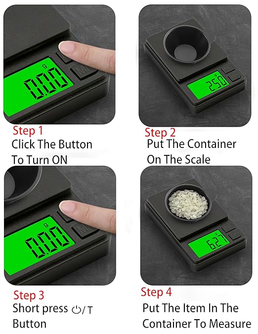 Digital Pocket Scale 1000g x 0.01g Weigh Gram Scale, Mini Scale, Digital Grams Scale, Food Scale, Jewelry Scale, Kitchen Scale with Backlit LCD, 7 Units Tare, Battery Included, Black