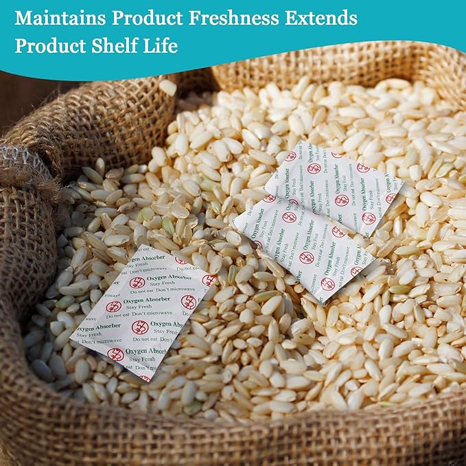 VacYaYa 50CC(300-Pack) Food Grade Oxygen Absorbers Packets for Home Made Jerky and Long Term Food Storage, Stored in Vacuum Bag and 3 Times Oxygen Absorption Capacity