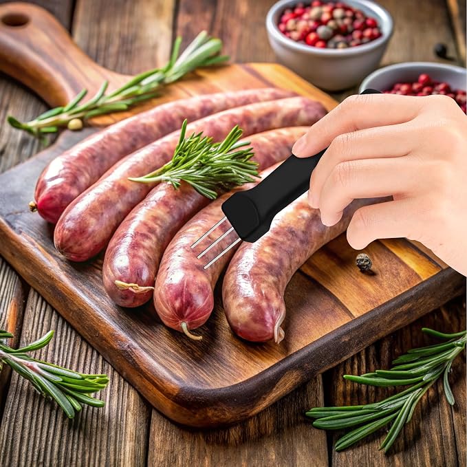 3-Prong Sausage Pricker, Stainless Steel, 5.5" | Air Release Tool for Casings