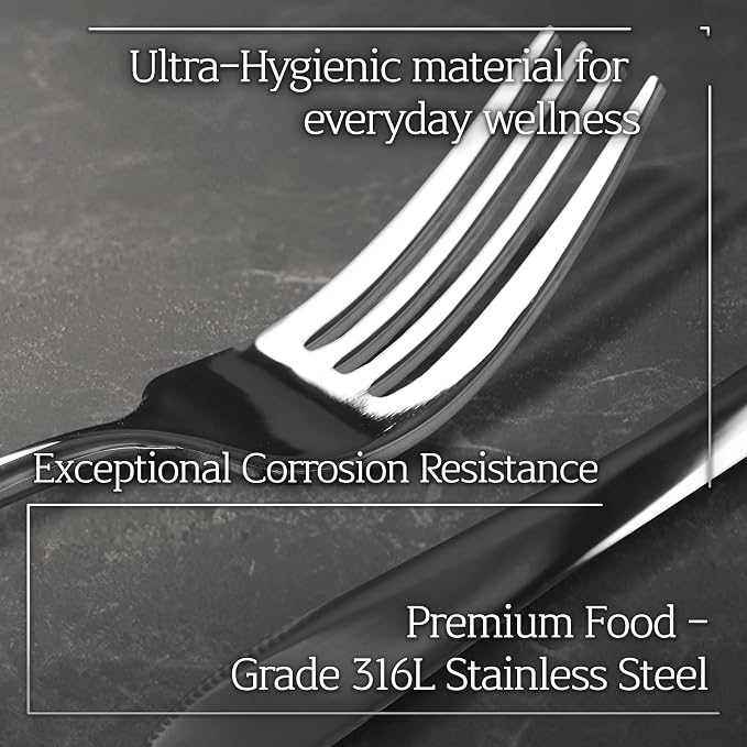 Korean 316 Stainless Steel Cutlery Set for 1 | Spoon Chopsticks Fork Knife Set, Made in Korea, Balanced Grip Reusable Dishwasher Safe, Hojakdo Animal Engraved Design