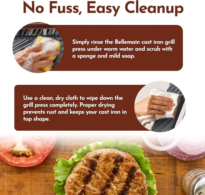 Bellemain Smash Burger Press, Grill Press, Bacon Press - Rectangle