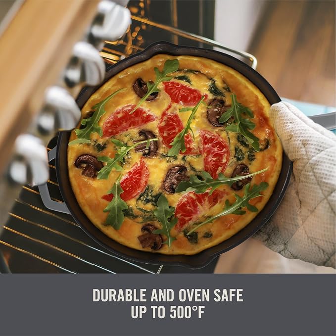 DASH Zakarian x Nonstick Cast Iron Skillet - Versatile Frying Pan Cookware - Oven-Safe Searing Skillet with Pour Spout and Quick-Clean Surface - Rust-Resistant - Cranberry, 11-Inch