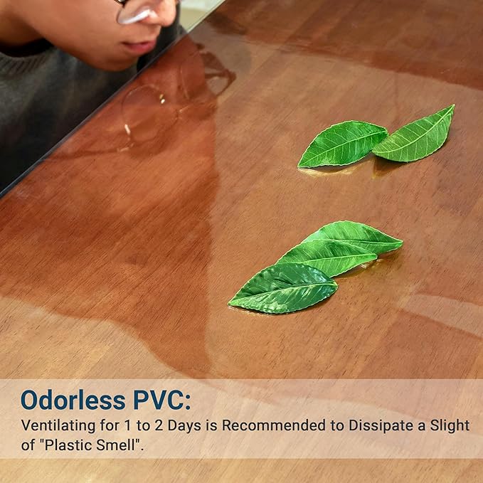 Clear Table Cover Protector Rectangle 16x24 Inch, 1.5mm Transparent Plastic Table Protector Waterproof, Anti-Scratch Clear Desk Mat for Office Desktop Dresser Dining Table, FDA Compliant