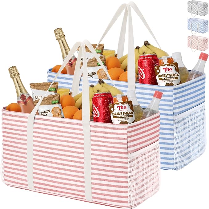 Lifewit Extra Large Tote Bag, Reusable Grocery Bags with Metal Wire Frame and Handles