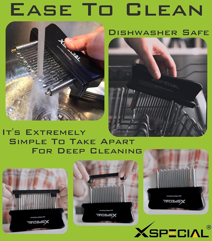 48-Blade Meat Tenderizer Tool – Stainless Steel, Detachable Design | Ultra-Sharp Needle Design Tenderizes Any Cut in Seconds – Rust-Resistant & Built to Last