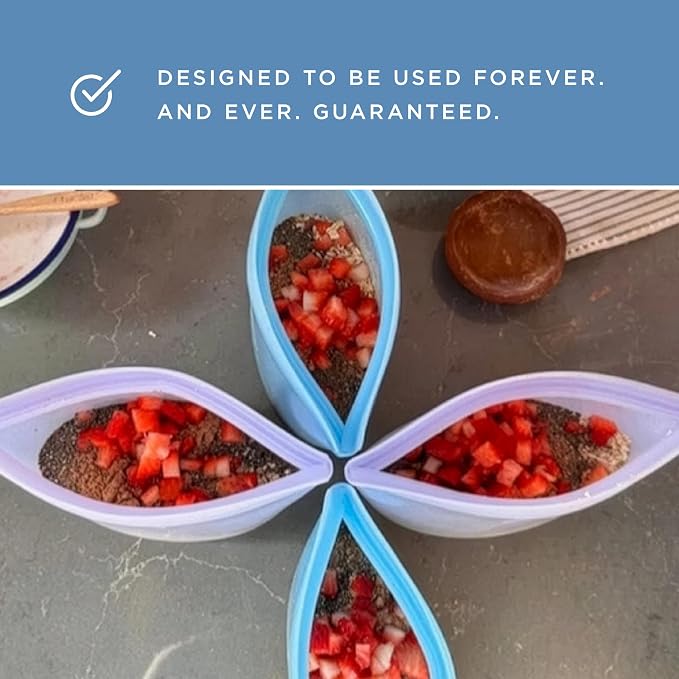 Stasher Premium Reusable Silicone Food Storage Bowl, Clear, 1-Cup | Food-Safe Silicone, Freezer, Sous Vide, Microwave, Dishwasher, Oven Safe, Meal Prep, Lunch Container, BPA-Free, Eco-Friendly
