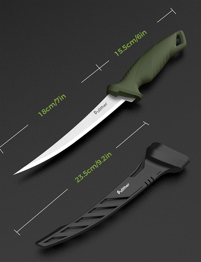 7 In Fillet Knife for fish,Stainless Steel Fishing Knife | Fishing Gear with Protective Sheath