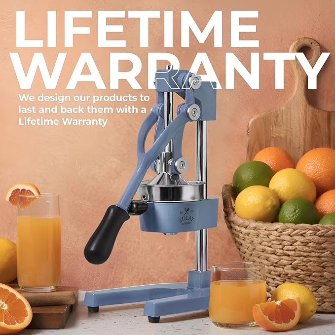 Zulay Kitchen Cast Iron Juicer - Heavy Duty Manual Juicer with Detachable Strainers for Easy Cleaning, Orange Juice Press for Citrus Fruits, Perfect for Bartenders, Juice Lovers & Health Enthusiasts