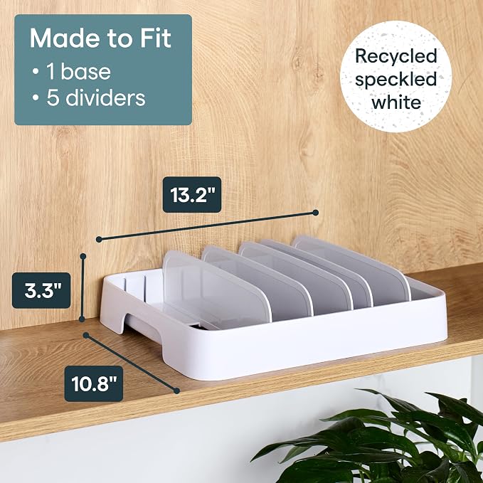YouCopia StoraLid 24 Container Lid Organizer, Adjustable Plastic Lid Holder