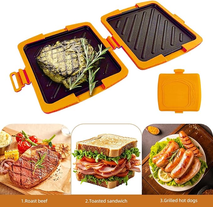 Sandwich Maker Nonstick No Power Required Quesadilla Snacks Bread Cooker | Kitchen Bread Press Sandwich Maker Heat-Resistant Portable Breakfast Quesadilla Pie Bread for Home Apartment Dorm Party T