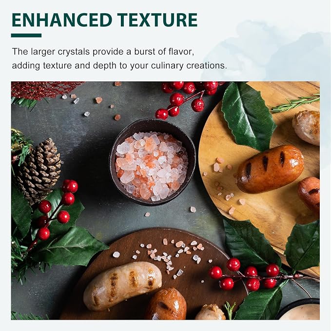Soeos Himalayan Pink Salt Coarse 39 oz + Organic Black Peppercorns 18 oz, Salt for Grinder Refill, Salt and Peppercorns, Pepper Grinder Refill, Non-GMO Spice Seasoning Set For Cooking