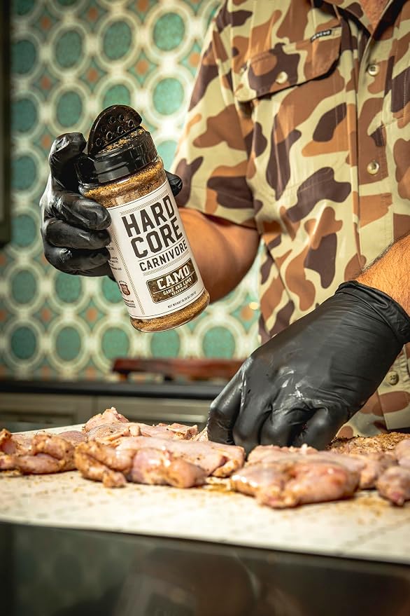 Hardcore Carnivore Camo | Wild Game Rub for Venison, Elk & Lamb, 10.5oz | Savory herbs & balanced spices elevate wild game flavor. Great on venison, lamb & pork. MSG Free & Gluten Free