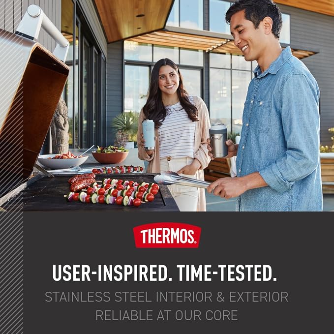 THERMOS ICON SERIES, Slim Beverage Can Insulator - 12 Ounce, Glacier - Vacuum Insulated Stainless Steel