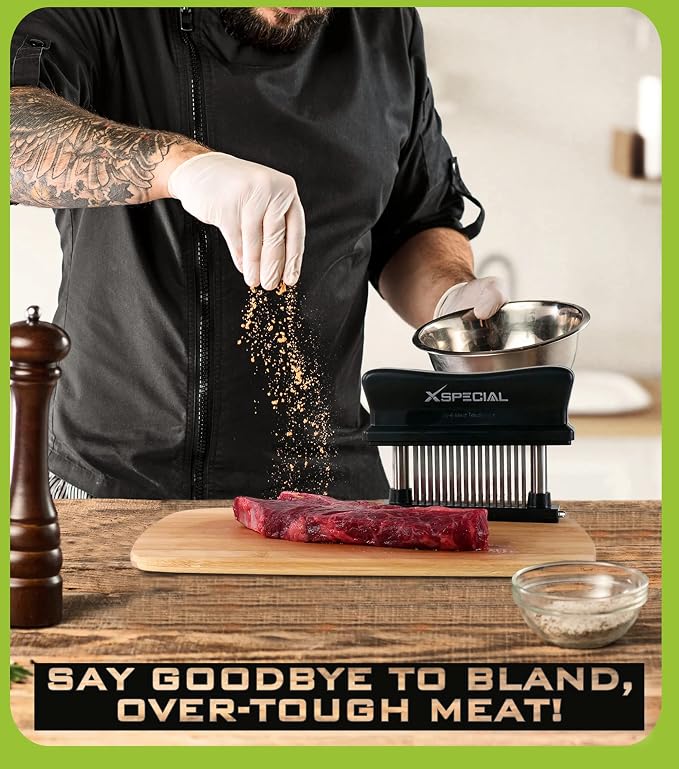 48-Blade Meat Tenderizer Tool – Stainless Steel, Detachable Design | Ultra-Sharp Needle Design Tenderizes Any Cut in Seconds – Rust-Resistant & Built to Last