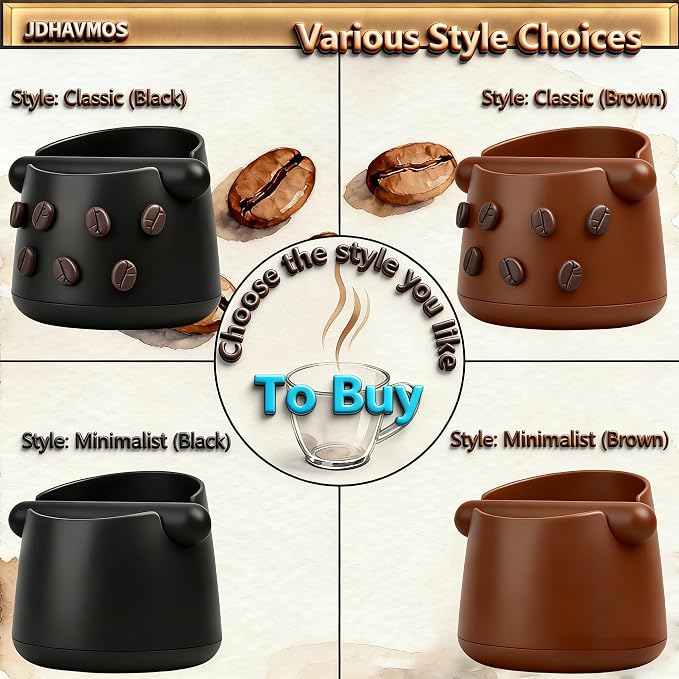5-Inch Espresso Knock Box, Holds 15+ Coffee Pucks with Barista Towels, Removable Knock Bar & Anti-Slip Base, Espresso Machine Accessories for Home/Office (Classic Black)