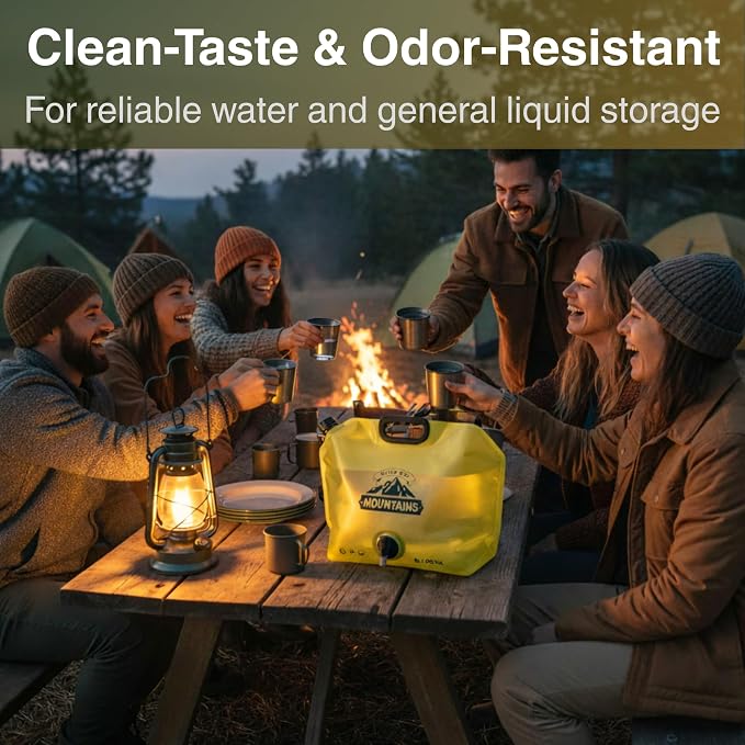 Camping Water Container 2 Gallon Collapsible Water Jug with Spout - Reusable Plastic Flasks, Foldable Empty Gallon Jug for Water Storage, Water Bag for Outdoor Hiking Emergency Prep (1 Pack)