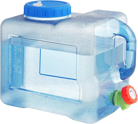 Drink Water Dispenser for Fridge - 2 Gallon Beverage Dispenser with Leak-Proof Spigot, Portable Food-grade Water Jug Container with Spout Handle for Kitchen Refrigerator Outdoor Camping Hiking, Blue
