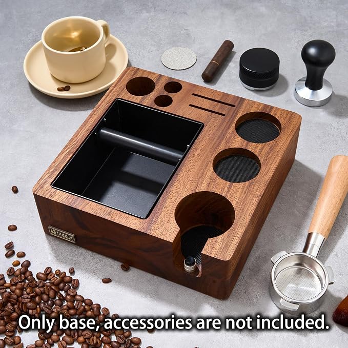 Espresso Knock Box, Tamping Station 54mm for Breville Machines | Barista Workstation with Tamper, Distributor, Normcore Counter Organizer, Portafilter Holder & Multi-Accessory Storage