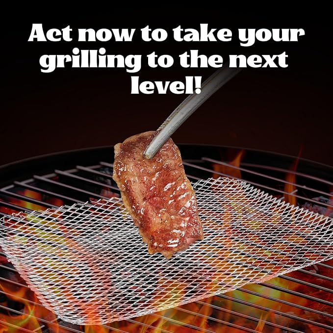 Disposable Grill Topper,16x12 Inch Grill Mesh Mat Disposable Pans,Non-Stick BBQ Aluminum Mats for Outdoor Grills, Easy to Clean (20)