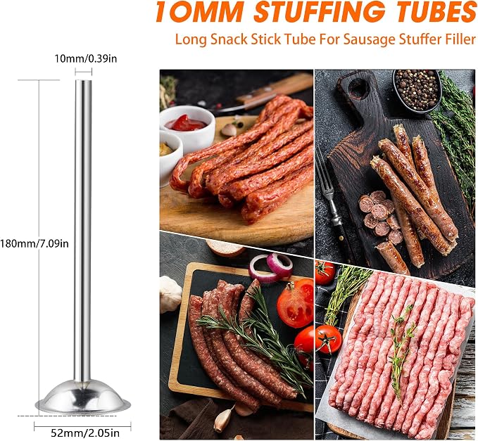 Hakka 10mm Stainless Steel Tubes For Manual/Electric Sausage Stuffer