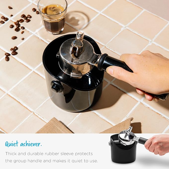 Dreamfarm Grindenstèin Sturdy, Compact, Modern Space-Saving Espresso Coffee Grind Knock Box - Silver