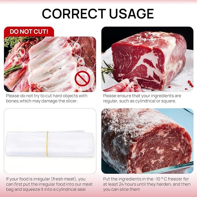 Manual Frozen Meat Slicer, Stainless Steel Meat Cutter for Home Use | Manual Slicing Machine with Adjustable Thickness for Beef, Pork, Lamb, Bacon BBQ,Salad,and Sandwich Slicing Easy to Use