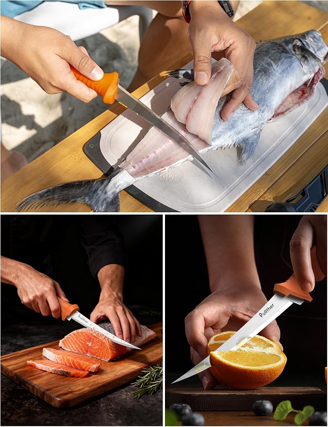 7 In Fillet Knife for fish,Stainless Steel Fishing Knife | Fishing Gear with Protective Sheath