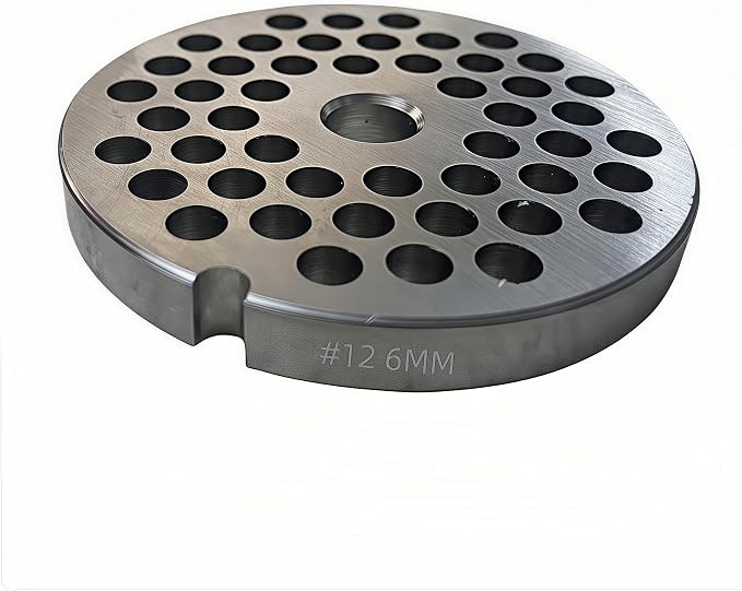 For Hobart, LEM, Cabelas, Weston and FGA Food Chopper, MTN Meat Grinders of #12 Stainless Steel Meat Grinder Plate Discs Blades，Cutting Disks Heavy Duty. (6/25 Hole Plate)