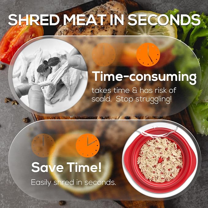 AveFare 11Inch Large Chicken Shredder Tool Twist - Meat Shredder twist | Visible Chicken Breast Shredder, Ergonomic Handle, Strong Anti-Slip Strip, BPA Free, Kitchen Gadgets for Pork Beef Chicken