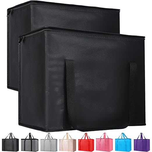 Bodaon Insulated Pizza Delivery Bags, Food Delivery Bag, Black, X_Large, 10-Pack