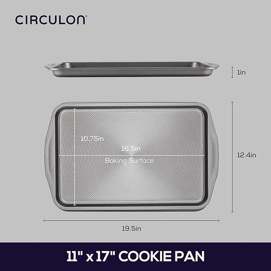 Circulon Nonstick Bakeware, Nonstick Cookie Sheet / Baking Sheet - 11 Inch x 17 Inch, Dark Gray