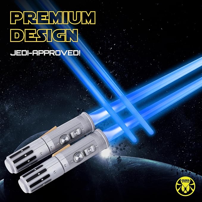 Lightsaber Chopsticks Light Up Star War Chopstick Light Up Mini Light Saber Chopsticks for Adults Cool Chopstick Light Saber Sticks Led Chop Sticks Jedi Stix 1 Blue Pair